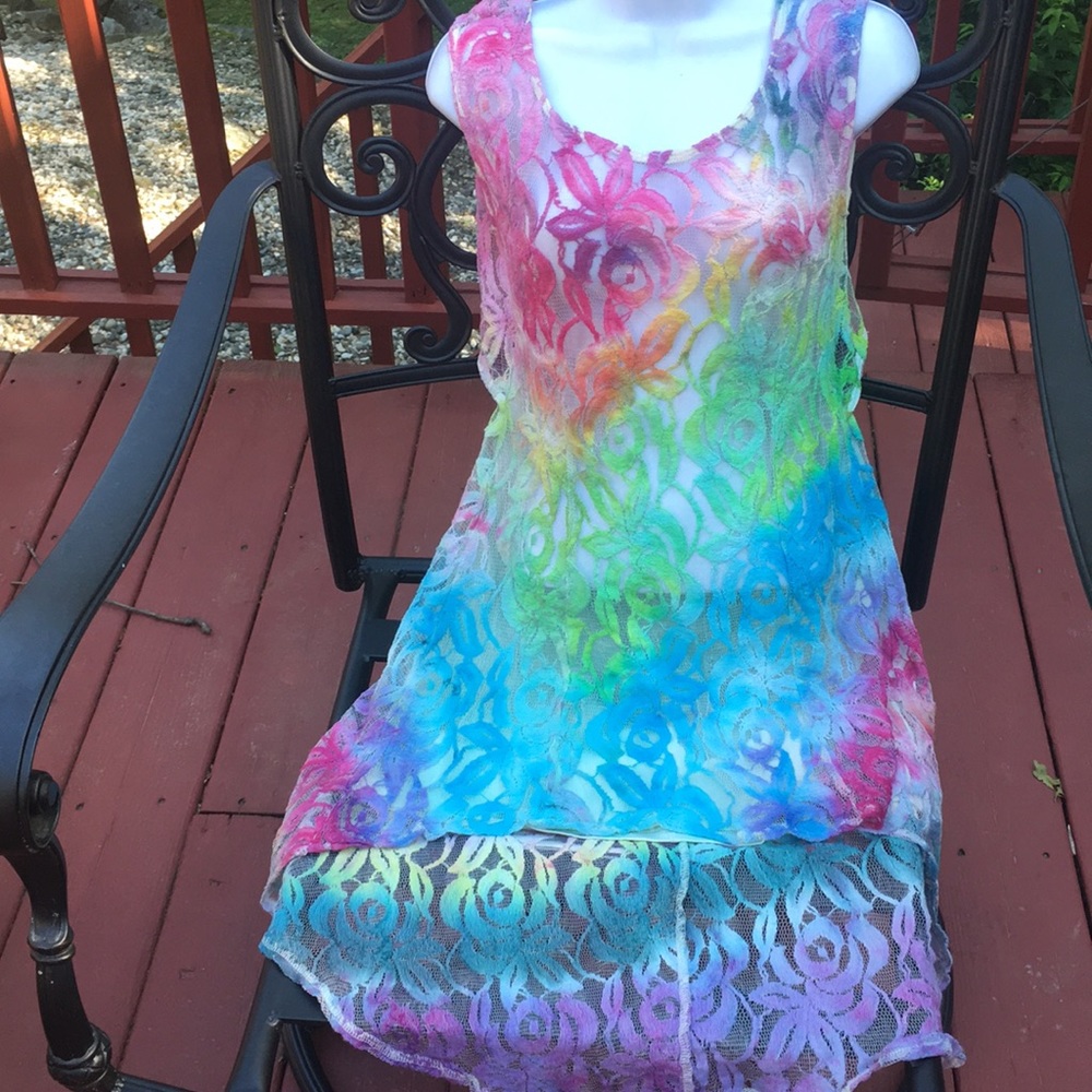 Scarlet Begonia Hand-Dyed Lace Dress